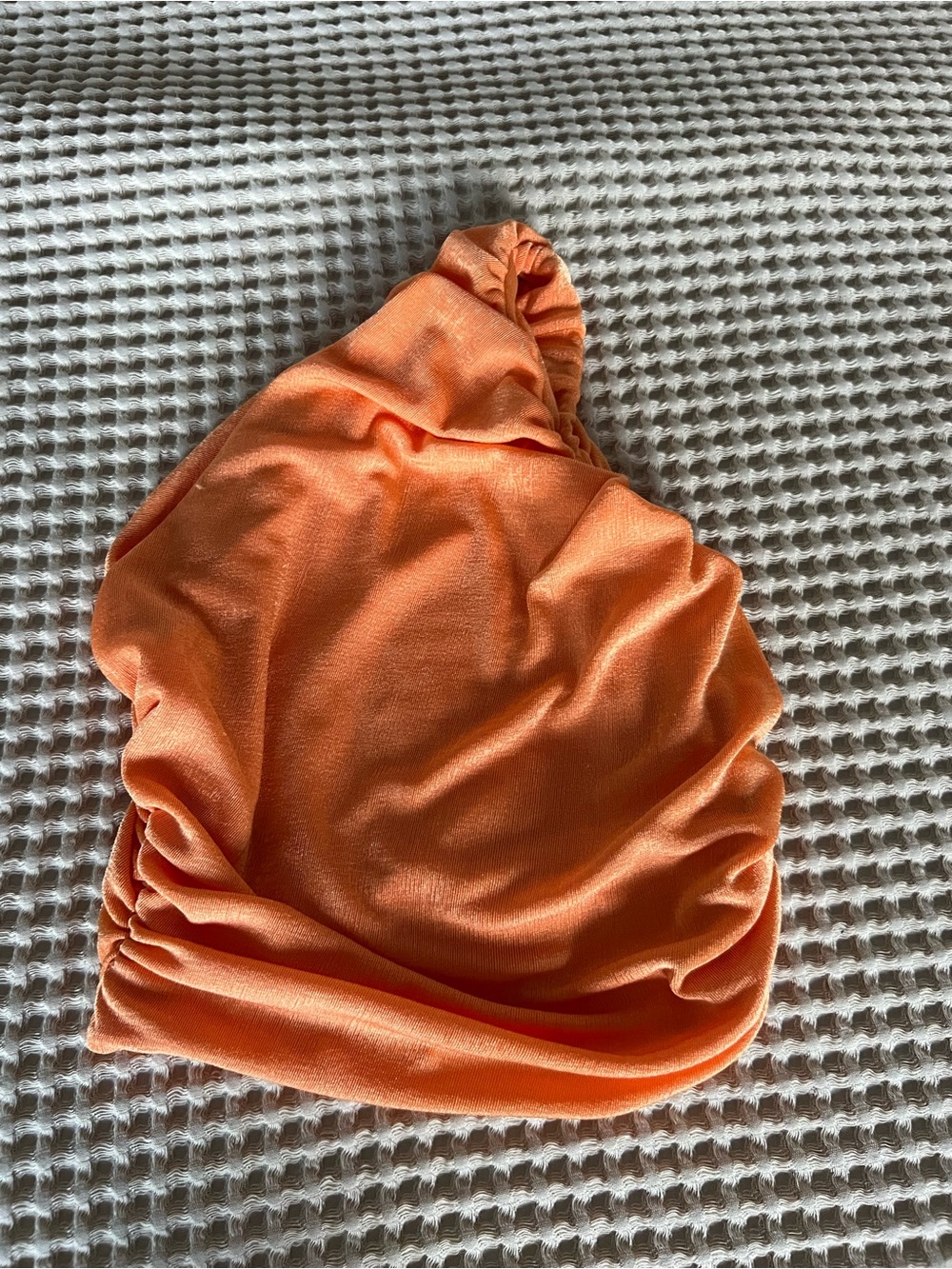 Orange One-Shoulder Ruched Top - Picture 2 of 3